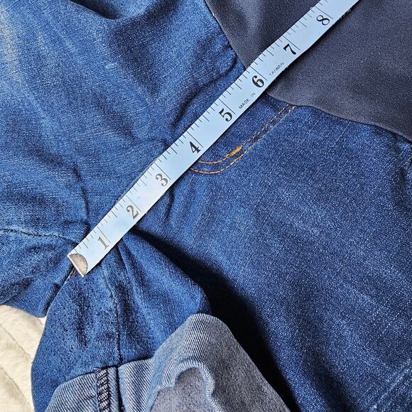 HOFISH Women’s Maternity Denim Shorts Blue Jean Over Belly Size M Distressed - Picture 5 of 8